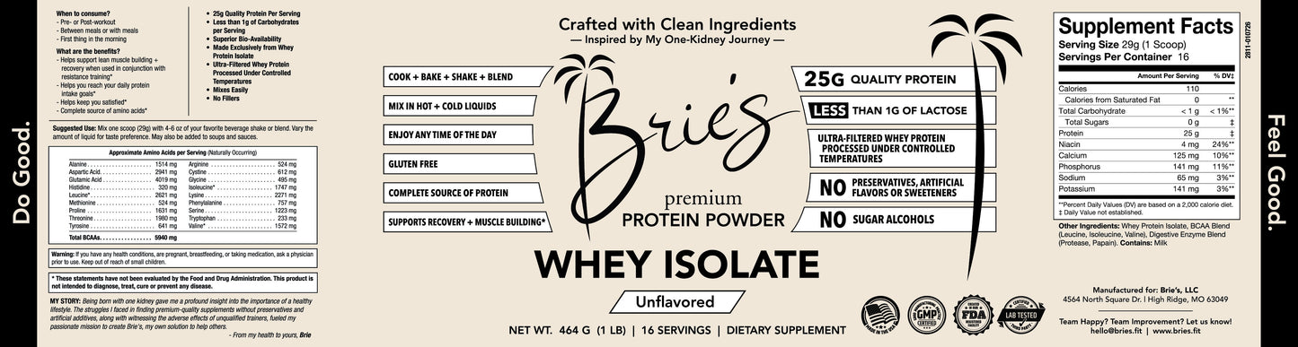 WHOLESALE Premium Whey Isolate Protein, Unflavored
