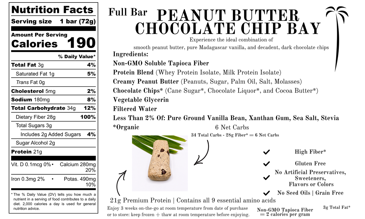Brie's Bars | Full or Mini | Peanut Butter Chocolate Chip Bay