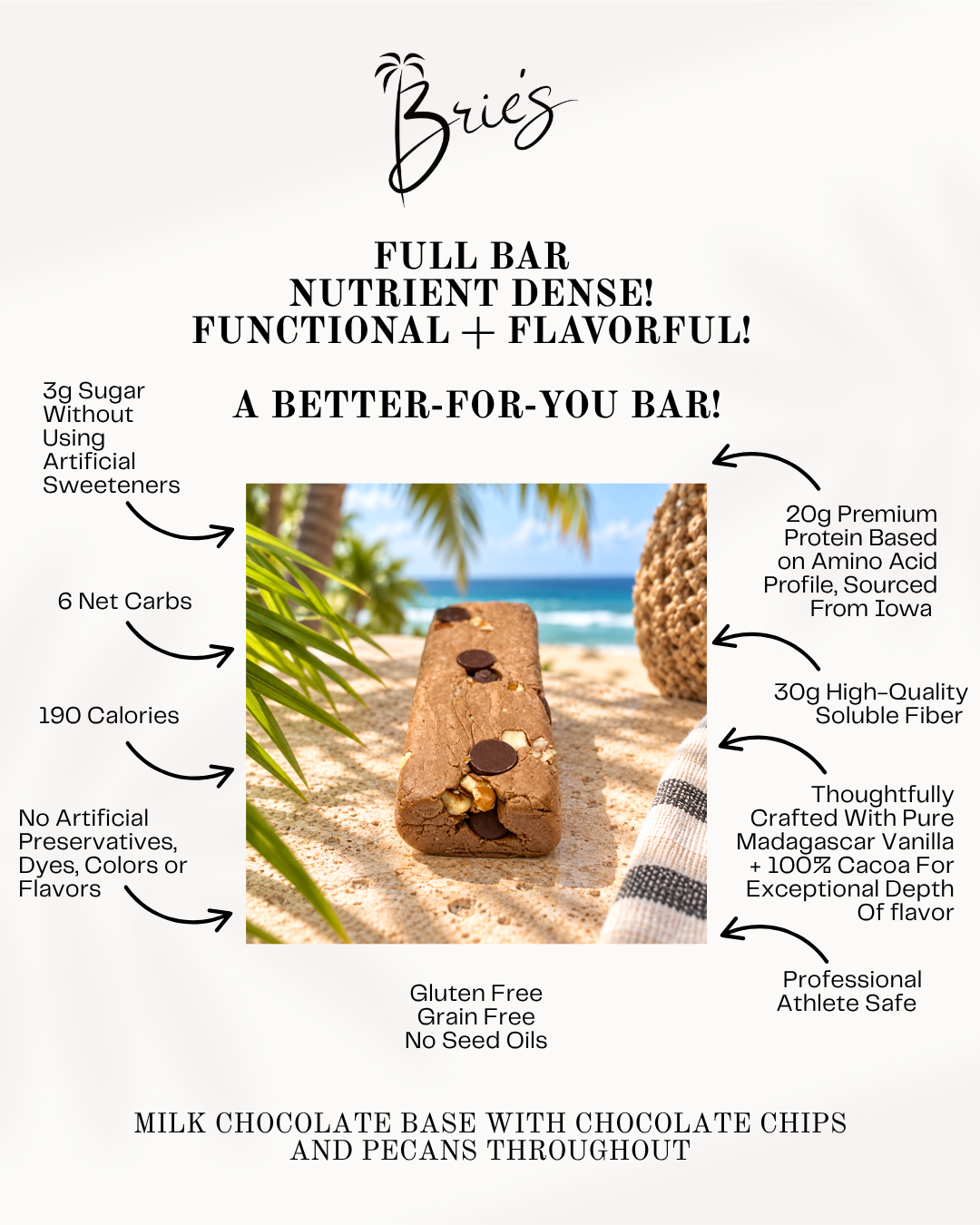 Brie's Bars | Full or Mini | Milk Chocolate Cocoa Beach